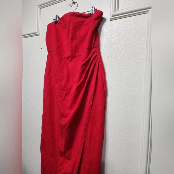 Lulu's Dramatic Sensation Red Strapless Tulip Maxi Dress XL Wedding Party Guest - Picture 7 of 11